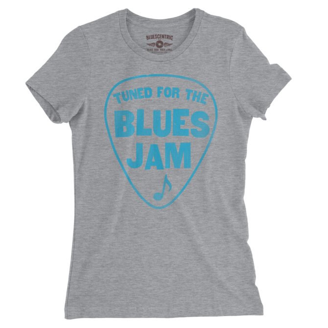 Tuned for the Blues Jam Ladies T-Shirt - Relaxed Fit - Athletic Heather
