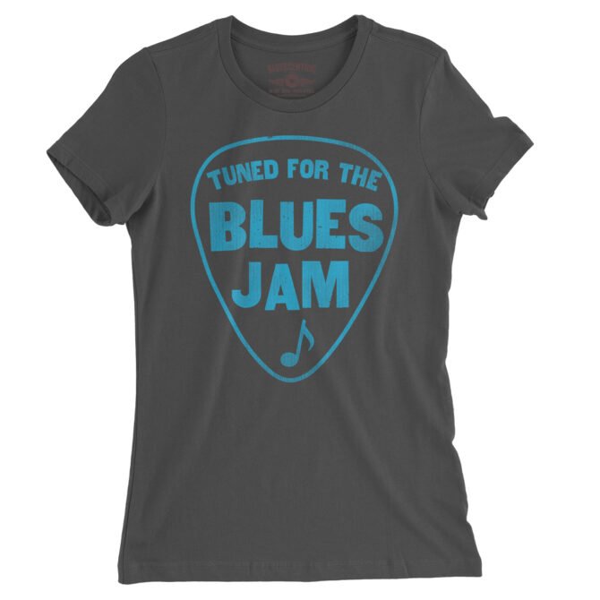 Tuned for the Blues Jam Ladies T-Shirt - Relaxed Fit - Smoke
