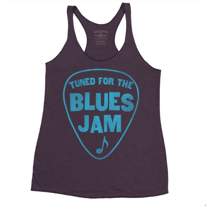 Tuned for the Blues Jam Racerback Tank - Women's - Vintage Purple