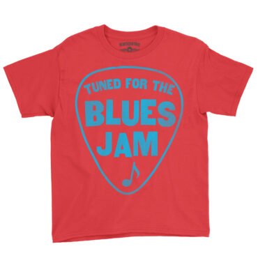 Tuned for the Blues Jam Youth T-Shirt - Lightweight Children & Toddlers - Red