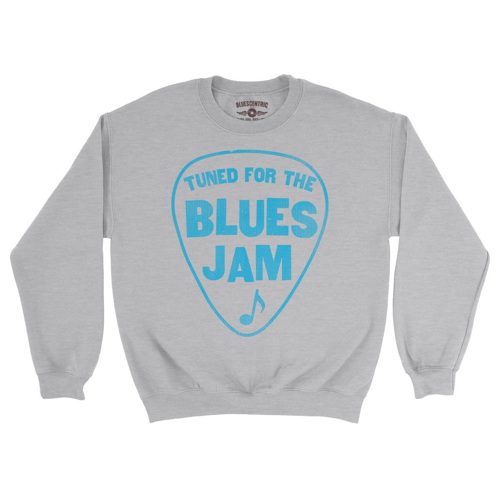 Tuned for the Blues Jam Crewneck Sweatshirt - Grey Heather