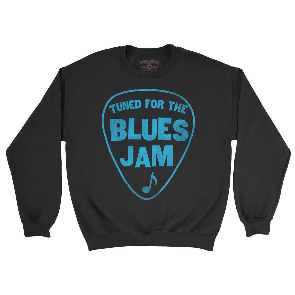 Tuned for the Blues Jam Crewneck Sweatshirt - Black