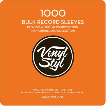 Vinyl Styl® VS-P-007 12 Inch Outer Record Sleeves - Open Top - 1000 Count Bulk PK (Clear) Bags / Sleeves (Large Item, Audiophile)