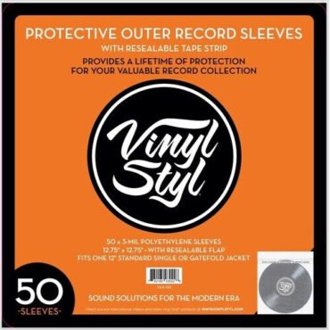 Vinyl Styl®VS-P-012  12 Inch Outer Record Sleeves - Resealable Flap - 50 Count (Clear) Bags / Sleeves (Large Item, Audiophile)