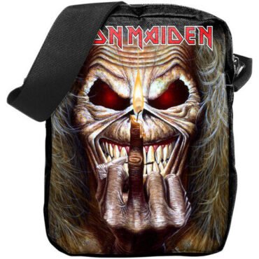 Rocksax - Iron Maiden - Middle Finger Logo - Crossbody Bag with Stash Pockets (Black) Collectibles (Collectible, Tote / Messenger Bag)
