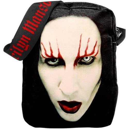 Rocksax - Marilyn Manson - Red Lips Logo - Crossbody Bag with Stash Pockets (Black) Collectibles (Collectible, Tote / Messenger Bag)