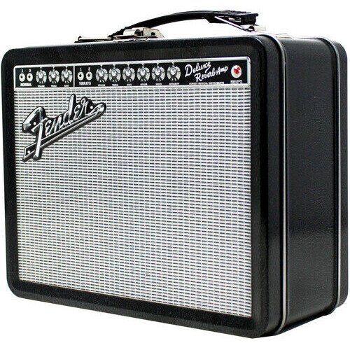 Pluginz - Fender - Tin Lunch / Stash Box - Black Amp with Silver Grill Collectibles (Large Item, Lunchbox)