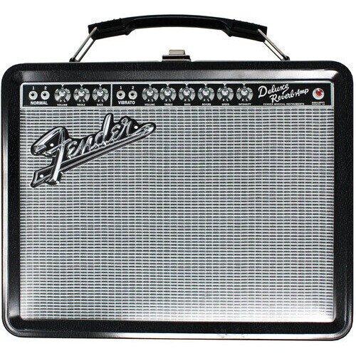 Pluginz - Fender - Tin Lunch / Stash Box - Black Amp with Silver Grill Collectibles (Large Item, Lunchbox)