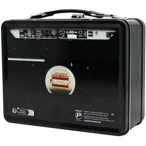 Pluginz - Fender - Tin Lunch / Stash Box - Black Amp with Silver Grill Collectibles (Large Item, Lunchbox)