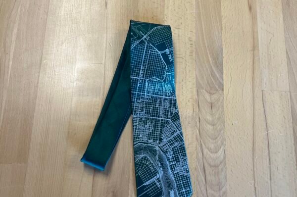 Hand-Printed Novelty Neck-Tie - New Orleans Map