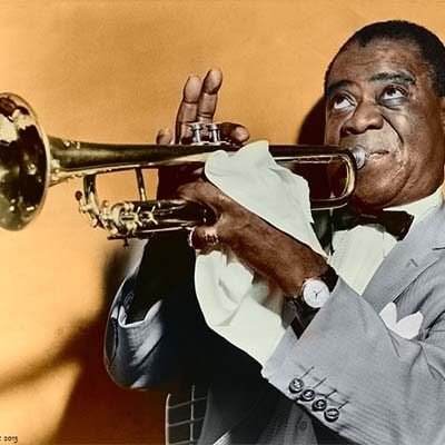 Louis Armstrong music, vinyl records & merch for fans of the New Orleans trumpet legend