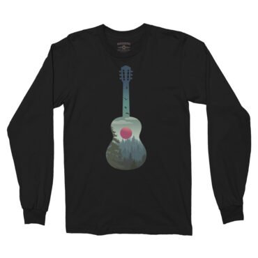 Guitar Pines Outdoors Long Sleeve T-Shirt - Black