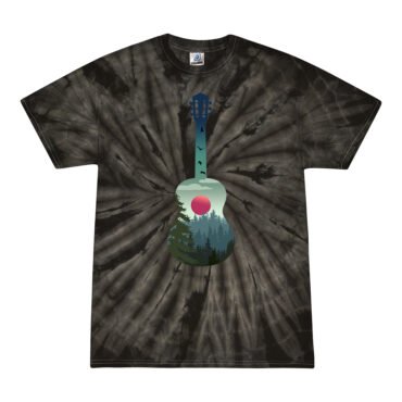 Guitar Pines Outdoors Tie-Dye T-Shirt - Black - 5XL