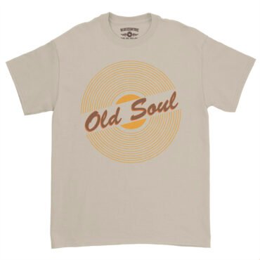 Old Soul Vinyl Record T-Shirt - Heavy Cotton - Sand