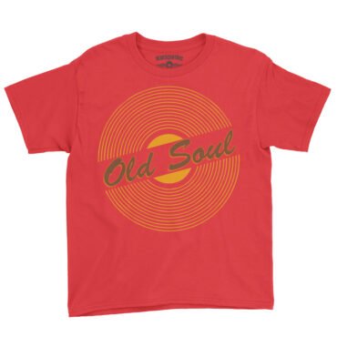 Old Soul Vinyl Record Youth T-Shirt - Lightweight Children & Toddlers - Red