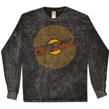 Old Soul Vinyl Record T-Shirt - Black Mineral Wash