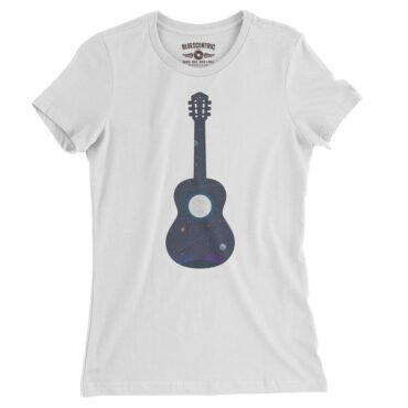 Guitar Moon Ladies T-Shirt - Relaxed Fit - White