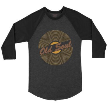 Old Soul Vinyl Record Baseball T-Shirt - Black-HBlack