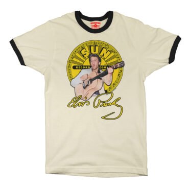Elvis Presley 1955 Ringer T-Shirt - Cream-Black