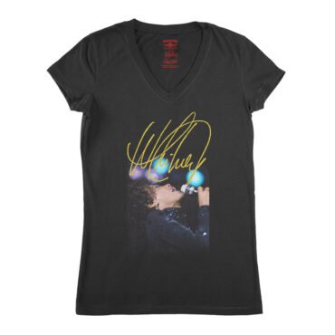 Whitney Houston Graphic V-Neck T Shirt - Women's - Black