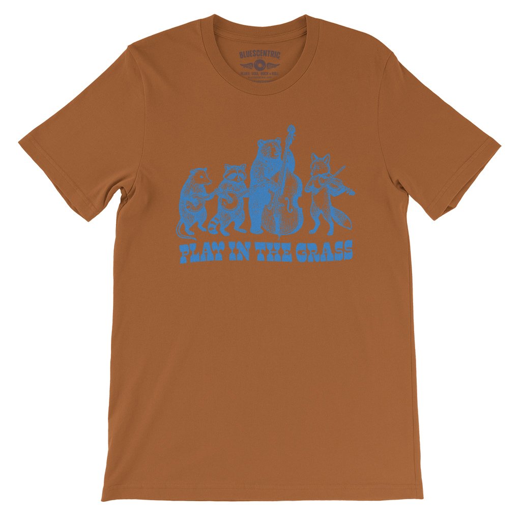 Play In the Grass Bluegrass T-Shirt - Lightweight Vintage Style - Burnt Orange