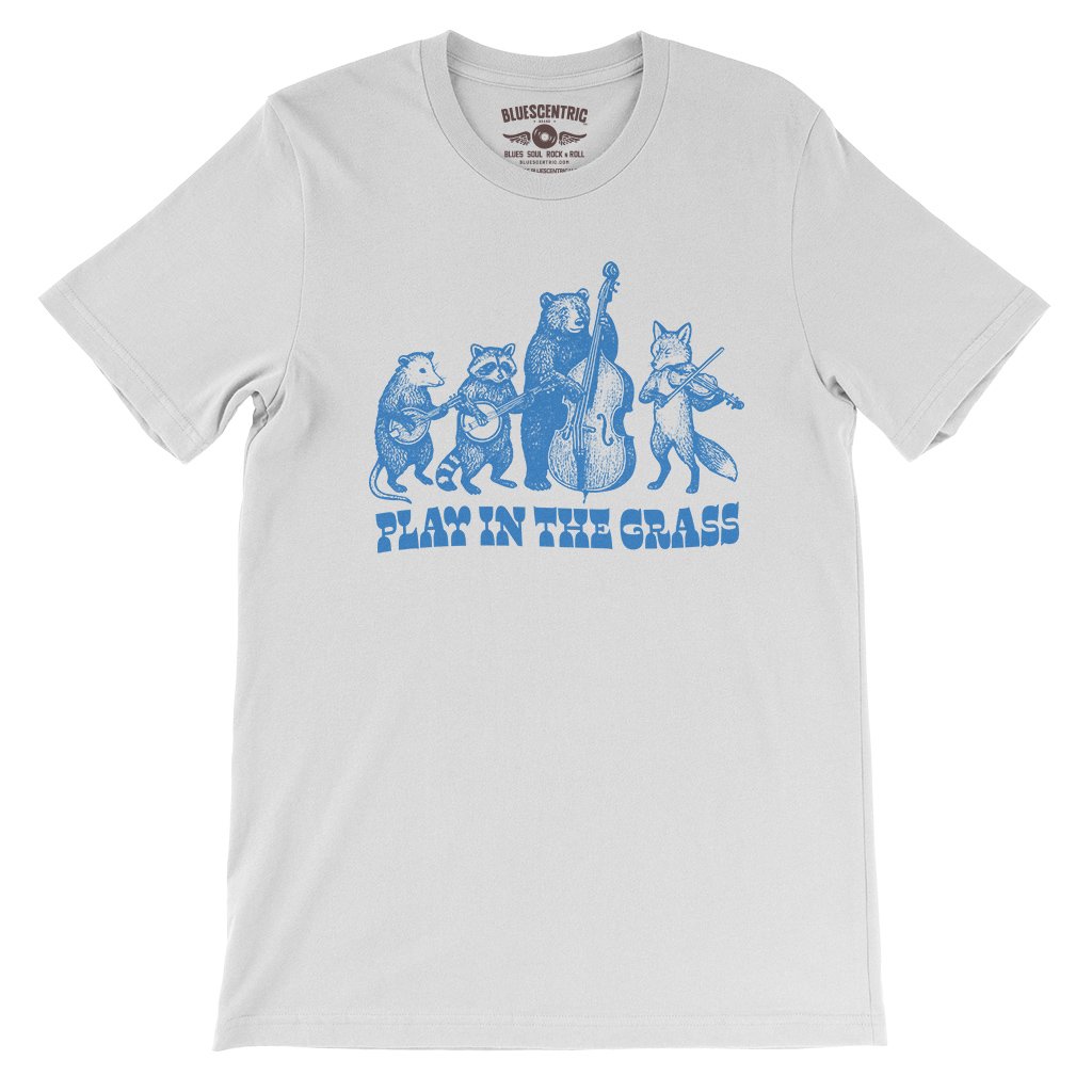 Play In the Grass Bluegrass T-Shirt - Lightweight Vintage Style - White
