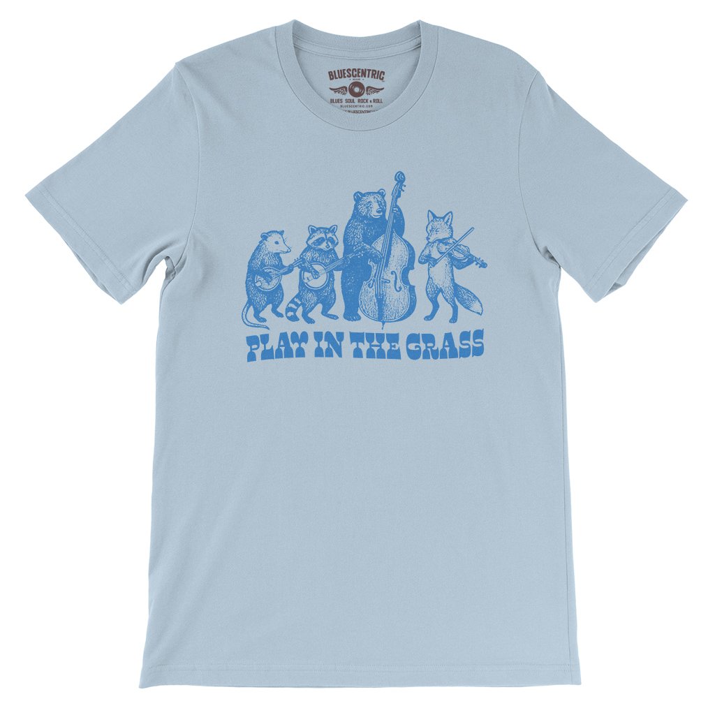 Play In the Grass Bluegrass T-Shirt - Lightweight Vintage Style - Light Blue