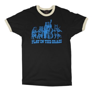 Play In the Grass Bluegrass Ringer T-Shirt - Black-Cream