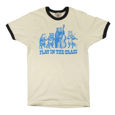 Play In the Grass Bluegrass Ringer T-Shirt - Cream-Black