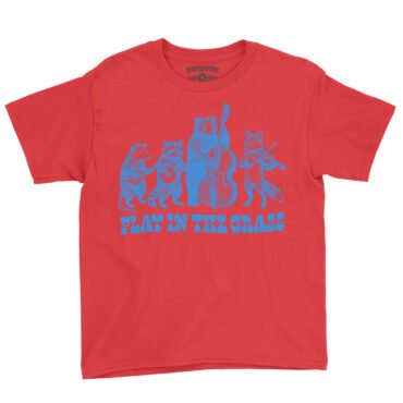 Play In the Grass Bluegrass Youth T-Shirt - Lightweight Children & Toddlers - Red
