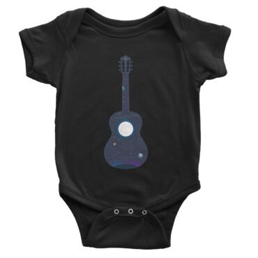 Guitar Moon Baby Onesie - Black