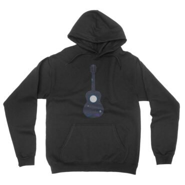 Guitar Moon Hooded Pullover Jacket - Black