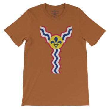 St Louis Flag Pattern T-Shirt - Lightweight Vintage Style - Burnt Orange