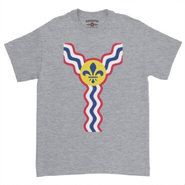St Louis Flag Pattern T-Shirt - Heavy Cotton - Athletic Heather