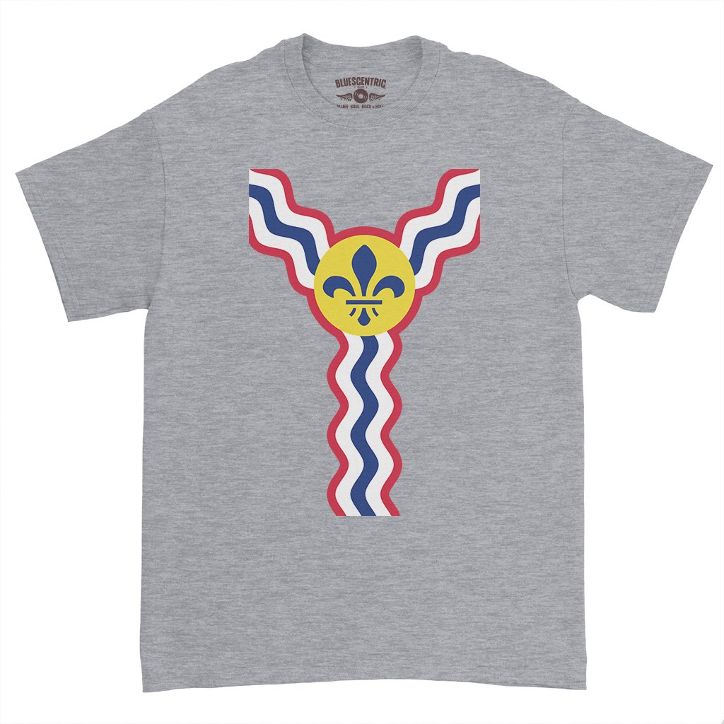 St Louis Flag Pattern T-Shirt - Heavy Cotton - Athletic Heather