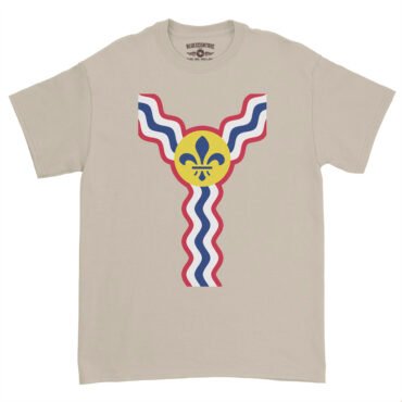 St Louis Flag Pattern T-Shirt - Heavy Cotton - Sand