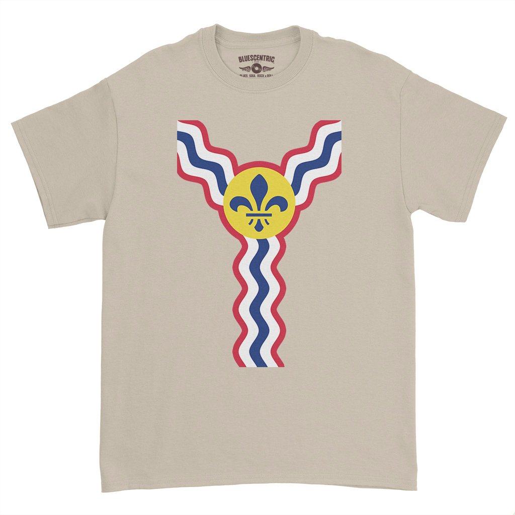 St Louis Flag Pattern T-Shirt - Heavy Cotton - Sand