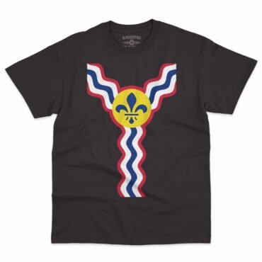St Louis Flag Pattern T-Shirt - Men's Big & Tall - Black