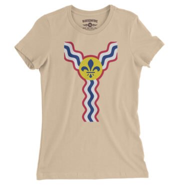 St Louis Flag Pattern Ladies T-Shirt - Relaxed Fit - Sand Dune