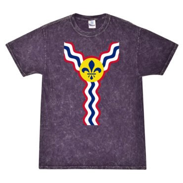 St Louis Flag Pattern Mineral Wash Shirt - Purple
