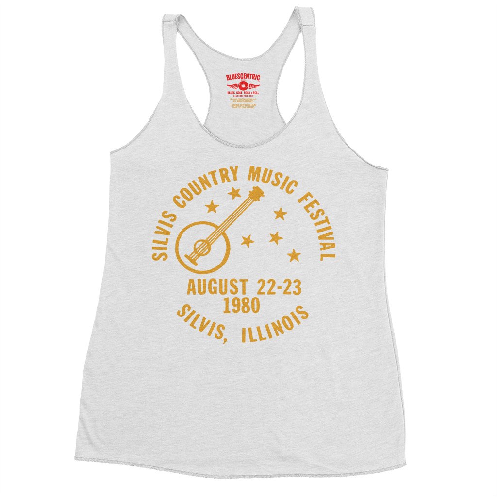 Silvis Country Music Festival Racerback Tank - Women's - Heather White