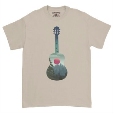 Guitar Pines Outdoors T-Shirt - Heavy Cotton - Sand