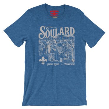 Soulard Neighborhood T-Shirt - Lightweight Vintage Style - Heather True Royal
