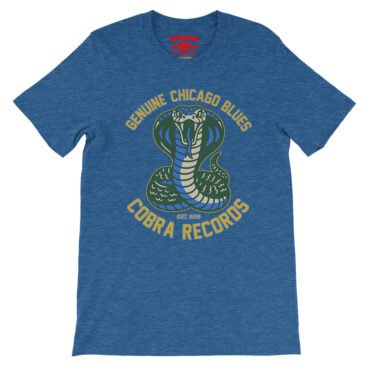 Cobra Records Genuine Chicago Blues T-Shirt - Lightweight Vintage Style - Heather True Royal
