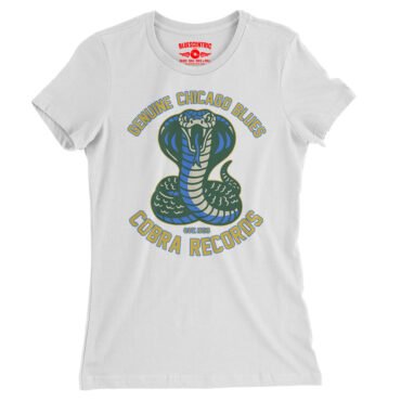 Cobra Records Genuine Chicago Blues Ladies T-Shirt - Relaxed Fit - White