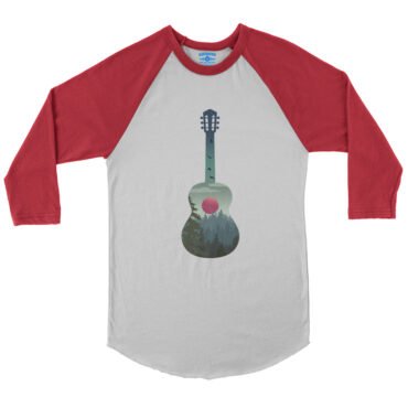 Guitar Pines Outdoors Baseball T-Shirt in default