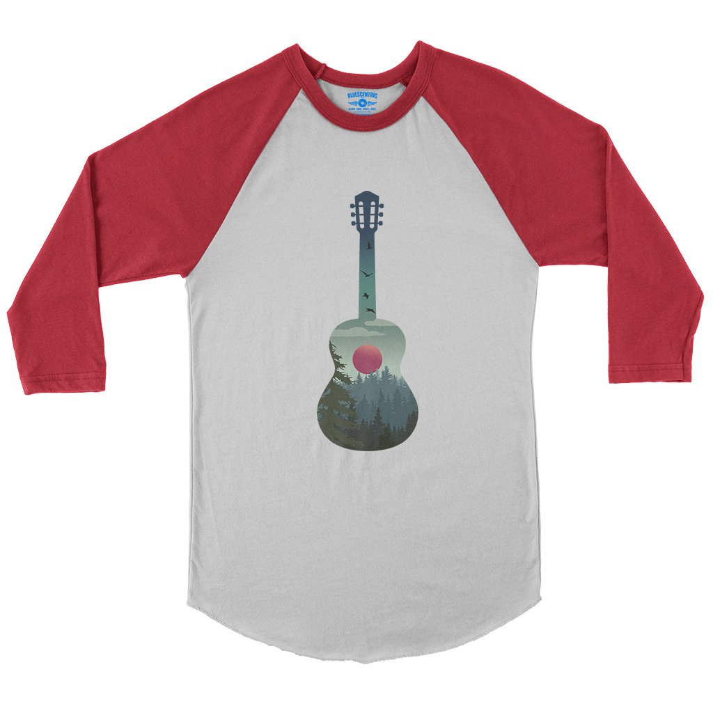 Guitar Pines Outdoors Baseball T-Shirt in default