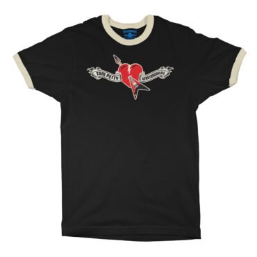 Tom Petty Hard Lines Logo Ringer T-Shirt - Black-Cream