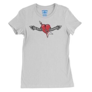 Tom Petty Hard Lines Logo Ladies T-Shirt - Relaxed Fit - White
