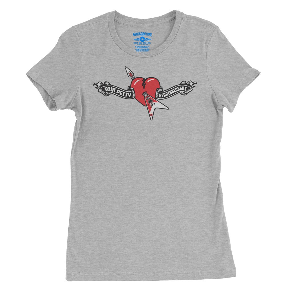 Tom Petty Hard Lines Logo Ladies T-Shirt - Relaxed Fit - Athletic Heather